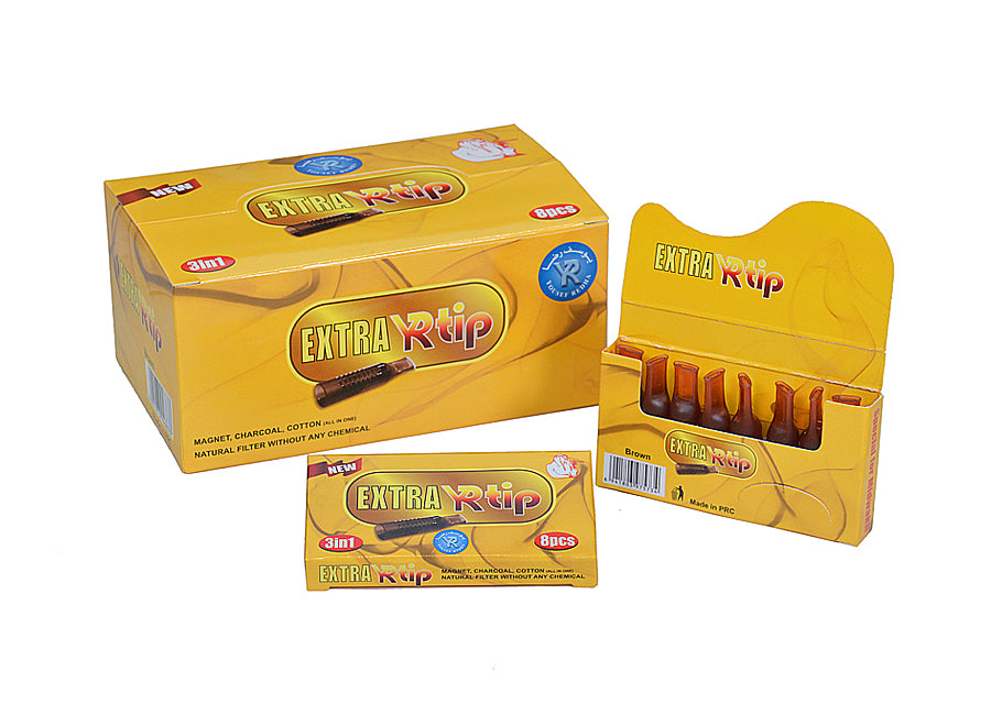 Extra YR Tip Brown 3IN1 PCS8 Filter Box