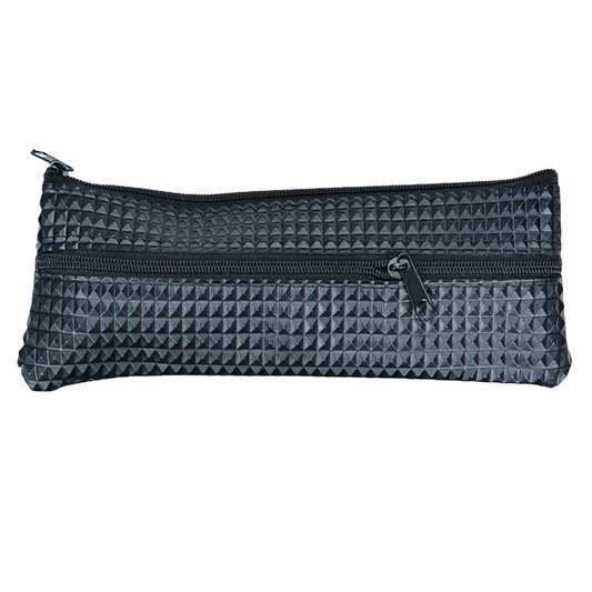 Pouch Flat Double Zip Black